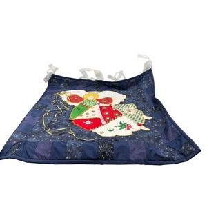Handmade Quilted Christmas Angel Wall Hanging quilt Decor 23.5X23 Cottagecore
